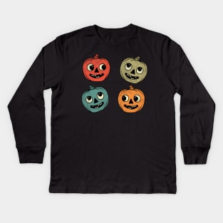 Vintage Halloween Pumpkin Kids Long Sleeve T-Shirt